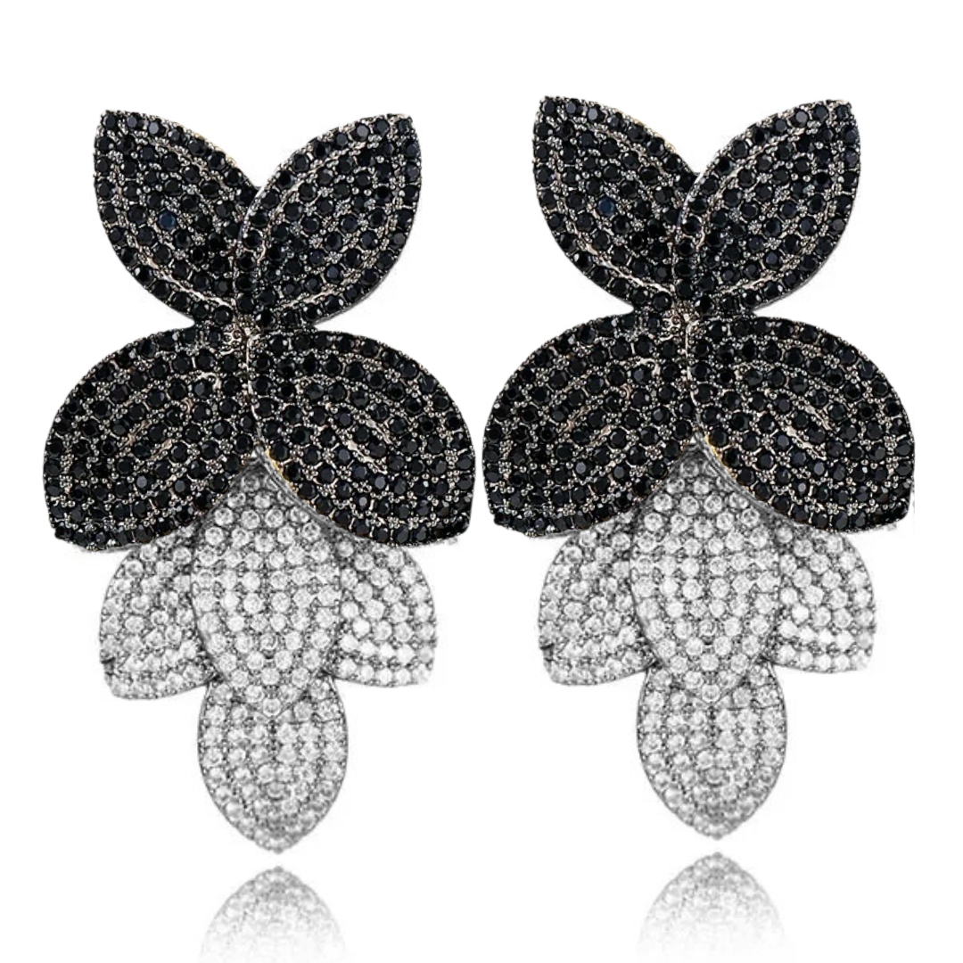 GODKI Celebrity Favorite Luxury Leaf Leaves Flower Collection Full Micro Cubic Zirconia Paved Wedding Bridal Earring