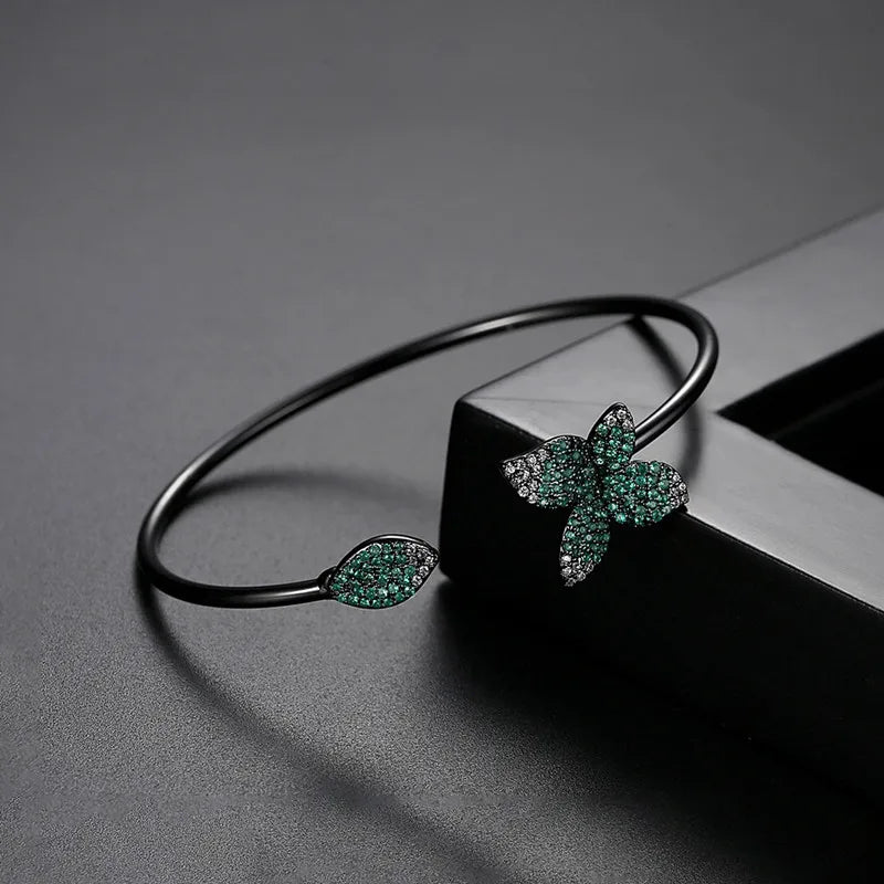 Blooming Floral Bangle Bracelet - Jewelry