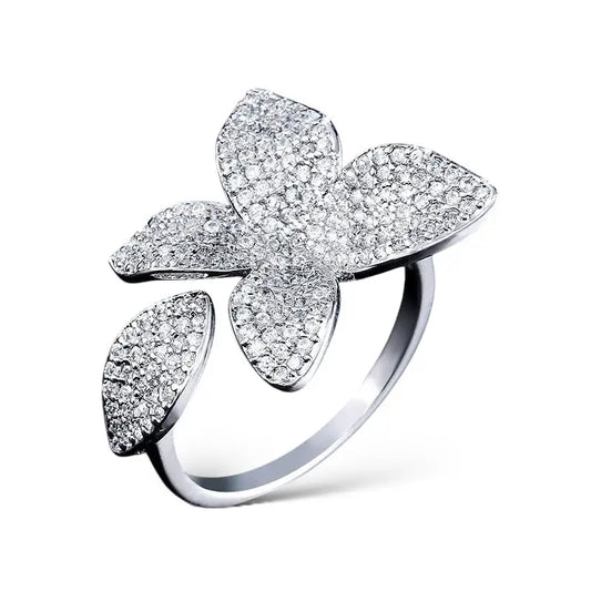 Blooming Grace Ring - Silver Flower - Jewelry