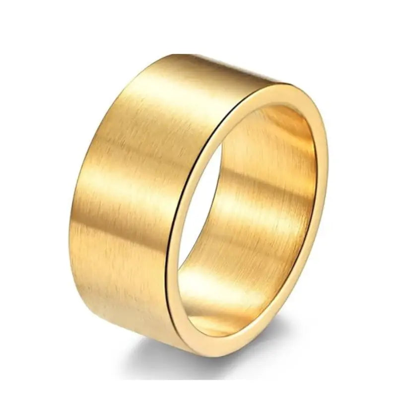 Bold Edge Stainless Steel Ring 10mm - Gold / 7 - Jewelry