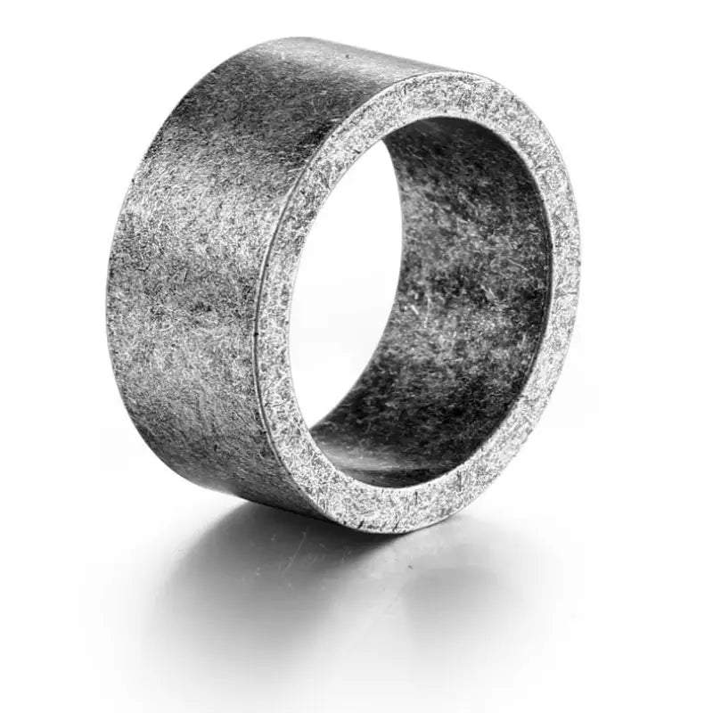 Bold Edge Stainless Steel Ring 10mm - Retro Silver / 7 - Jewelry