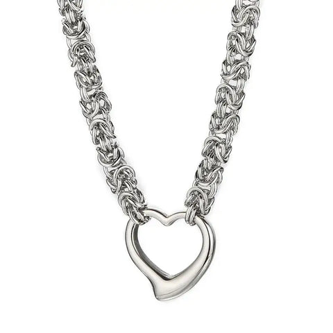 Bold Heart Closed Link Necklace