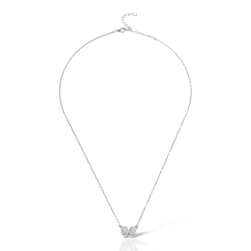 Butterfly Solo Pendant Necklace - Silver