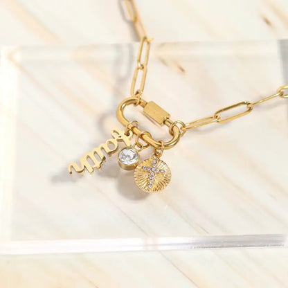 Carabiner Faith Charm Paperclip Necklace - Jewelry