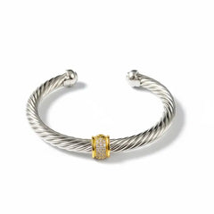 Celestial Cable Bangle — Silver Stars