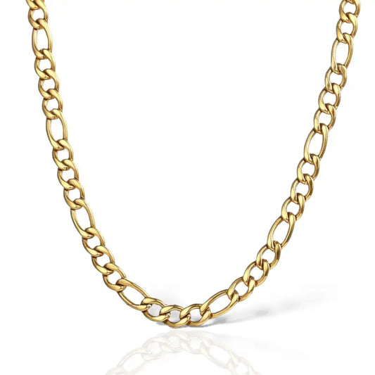 Classic Figaro Gold Chain Necklace 5mm - Jewelry