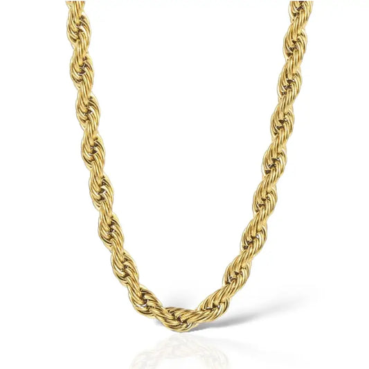 Classic Rope Gold Chain Necklace 5mm - Jewelry