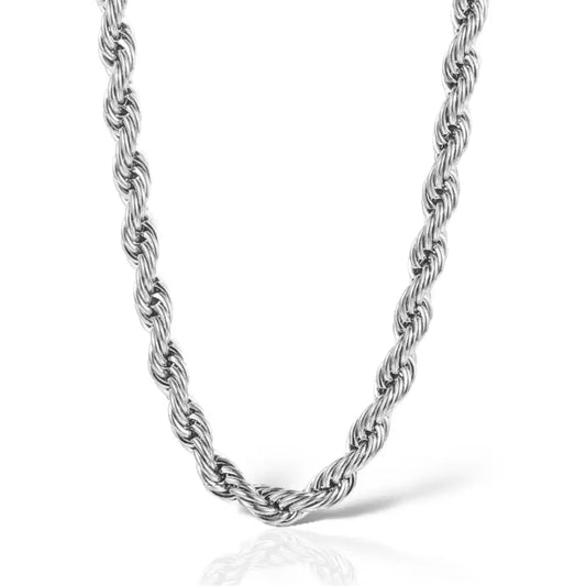 Classic Rope Stainless Steel Chain Necklace 5mm - Jewelry