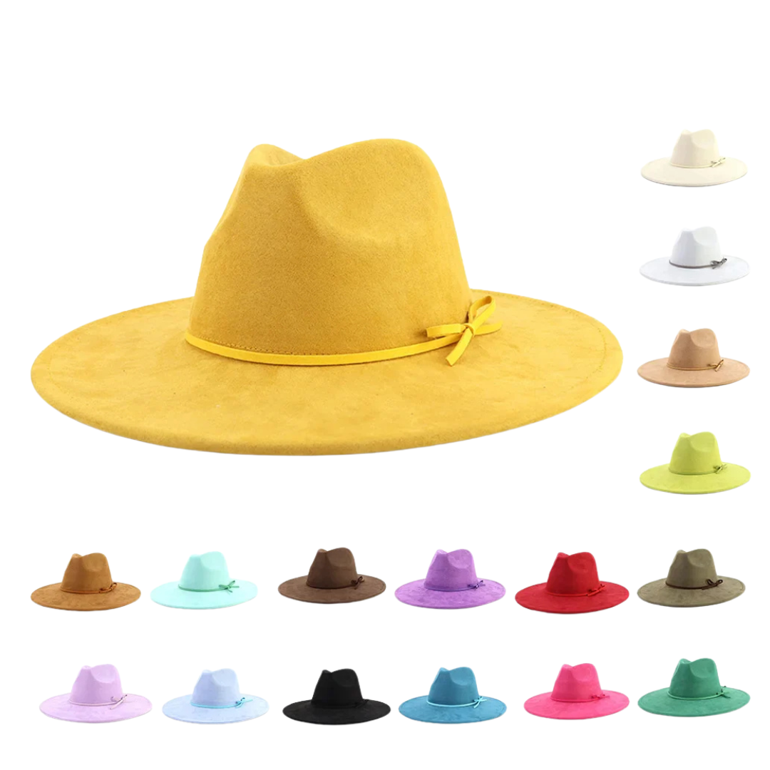 Classic Suede Women’s Fedora Wide Brim Hat