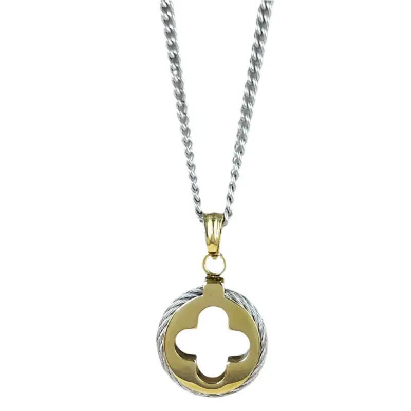 Clover Faith Pendant Necklace | Stainless Steel | 18k Gold Plated - MULTI