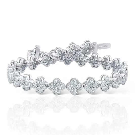 Clover Link Moissanite Bracelet - Jewelry