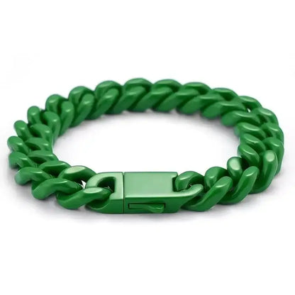 Color Stainless Steel Miami Cuban Hip Hop Men’s Bracelet Ins Style Titanium Couple Bangle Jewelry Wholesale - 8.3