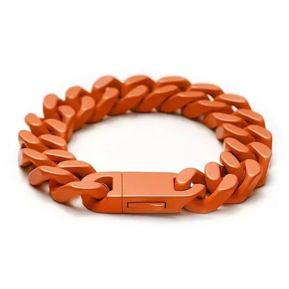 Color Stainless Steel Miami Cuban Hip Hop Men’s Bracelet Ins Style Titanium Couple Bangle Jewelry Wholesale - 8.3