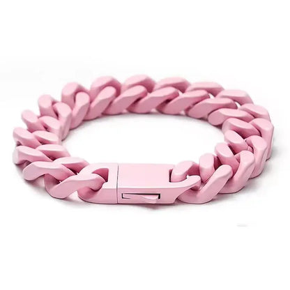 Color Stainless Steel Miami Cuban Hip Hop Men’s Bracelet Ins Style Titanium Couple Bangle Jewelry Wholesale - 8.3
