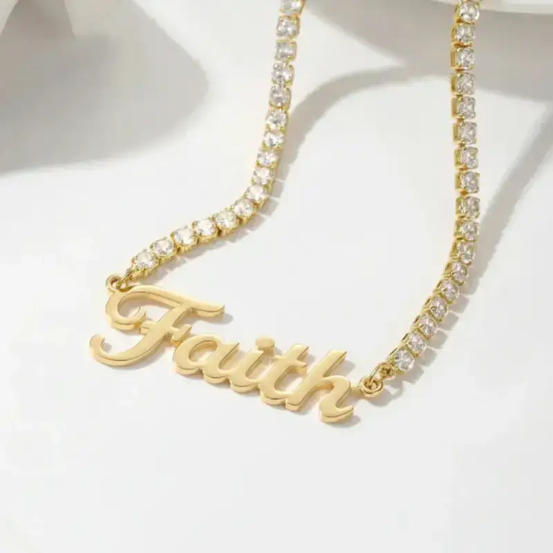 Faith Breast Cancer Awareness Tennis Necklace - Jewelry