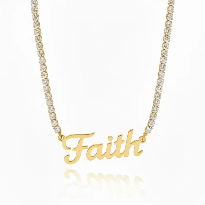 Courage - Hope - Faith Breast Cancer Awareness Tennis Necklace - Jewelry