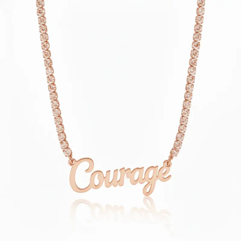 Courage - Hope - Faith Breast Cancer Awareness Tennis Necklace - Jewelry