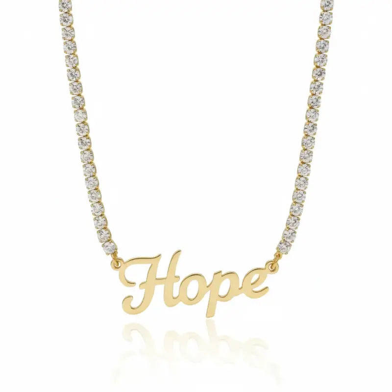 Courage - Hope - Faith Breast Cancer Awareness Tennis Necklace - Jewelry