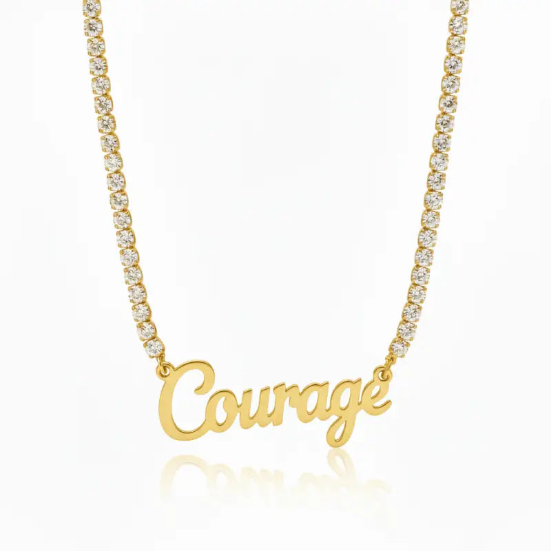 Courage - Hope - Faith Breast Cancer Awareness Tennis Necklace - Jewelry
