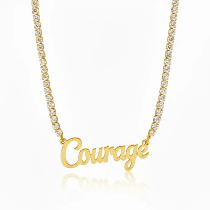Courage - Hope - Faith Breast Cancer Awareness Tennis Necklace - Jewelry