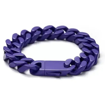 Covenant Cuban Chain Bracelet - Purple - 7.25in - Jewelry