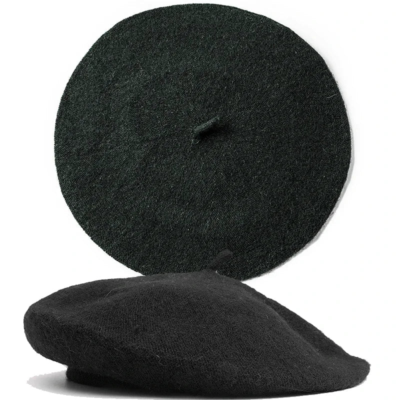 Cozy Chic Wool Cashmere Beret - Black - Jewelry