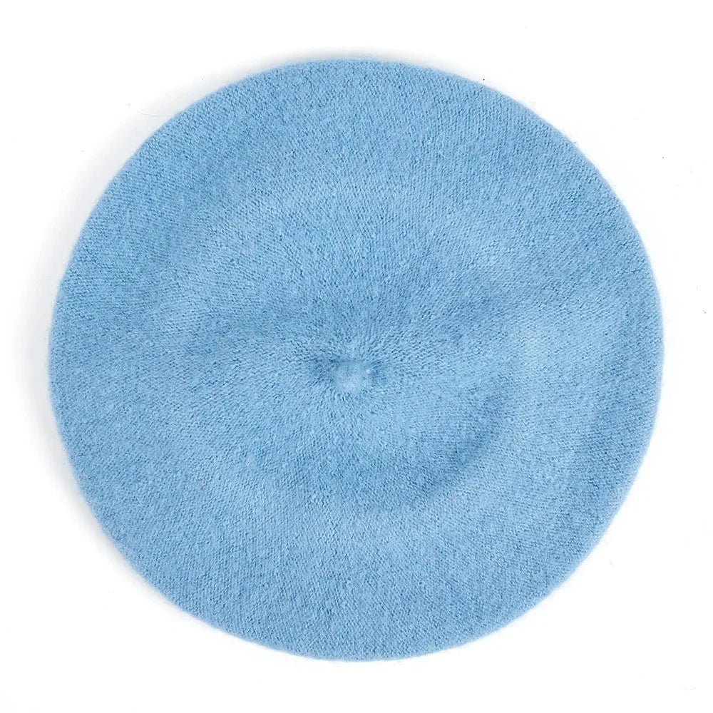 Cozy Chic Wool Cashmere Beret - Blue - Jewelry