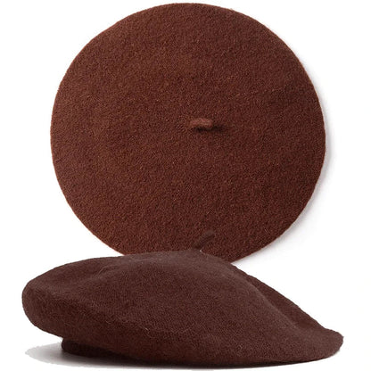 Cozy Chic Wool Cashmere Beret - Brown - Jewelry