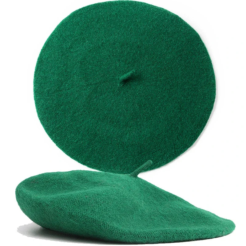 Cozy Chic Wool Cashmere Beret - Green - Jewelry