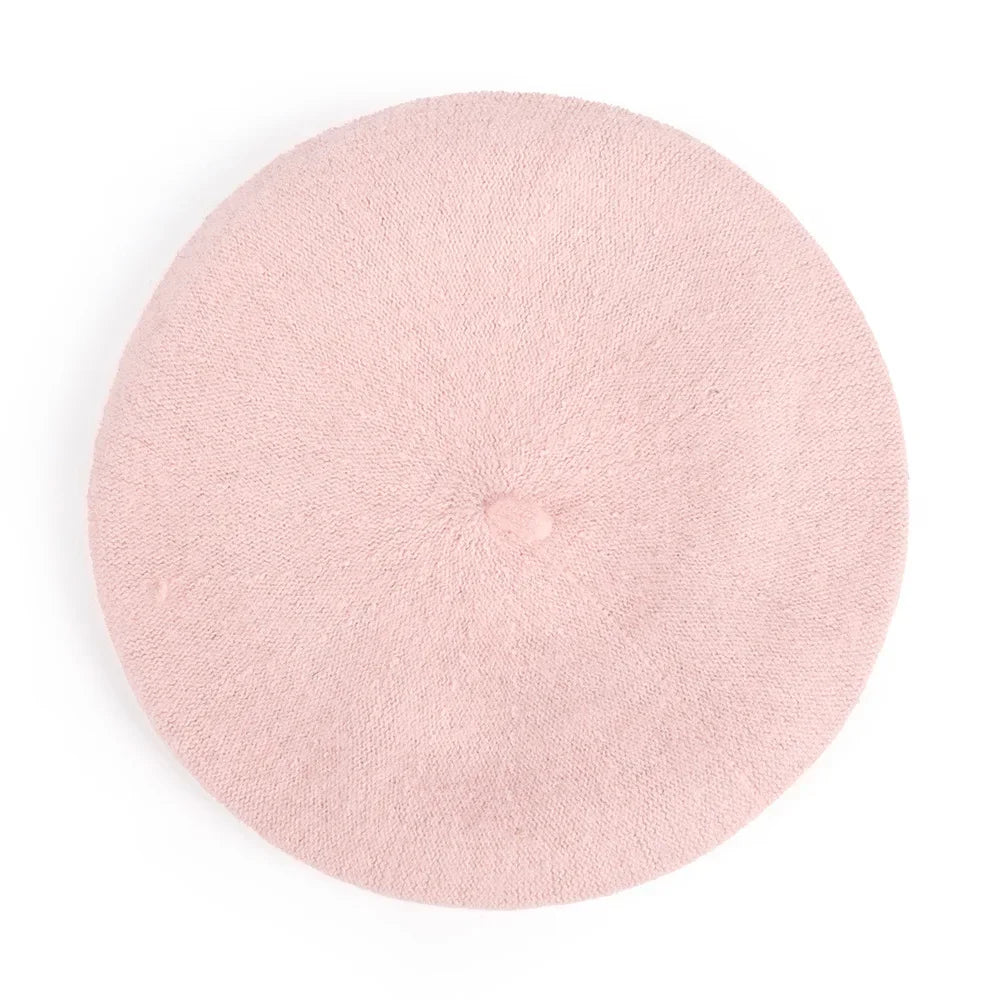 Cozy Chic Wool Cashmere Beret - Pink - Jewelry