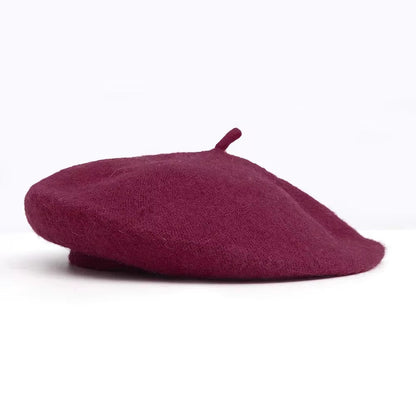 Cozy Chic Wool Cashmere Beret - Plum - Jewelry