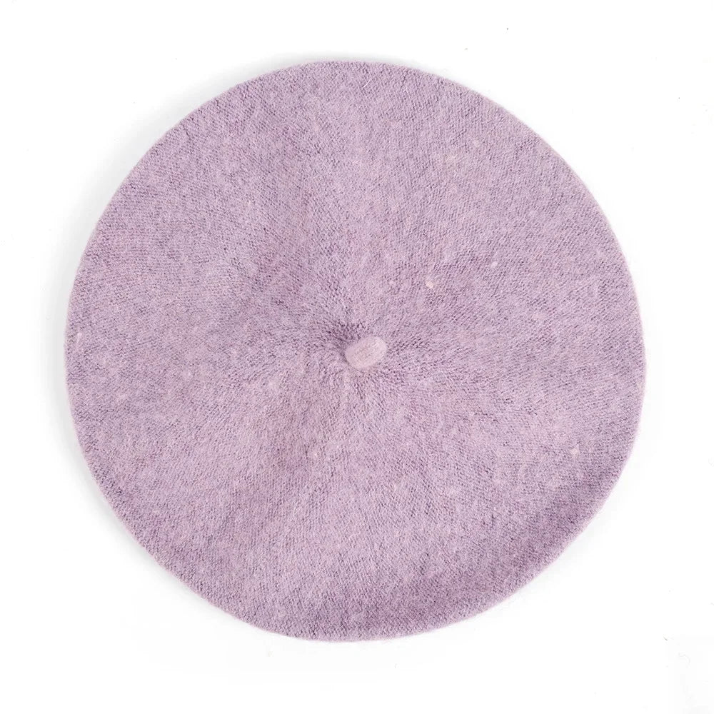 Cozy Chic Wool Cashmere Beret - Purple - Jewelry