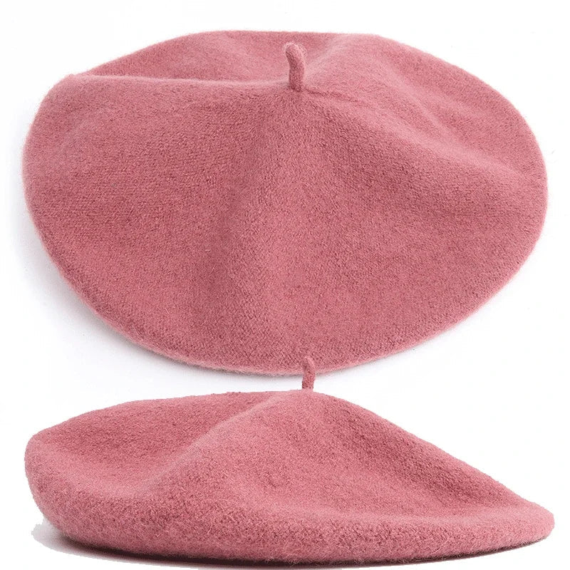 Cozy Chic Wool Cashmere Beret - Raspberry - Jewelry