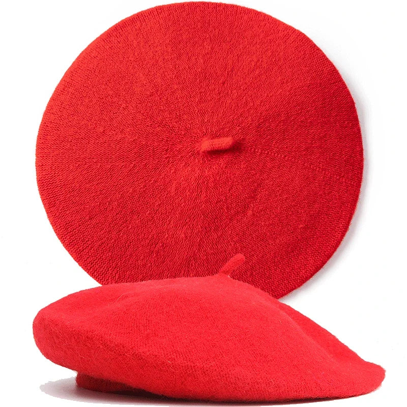 Cozy Chic Wool Cashmere Beret - Red - Jewelry