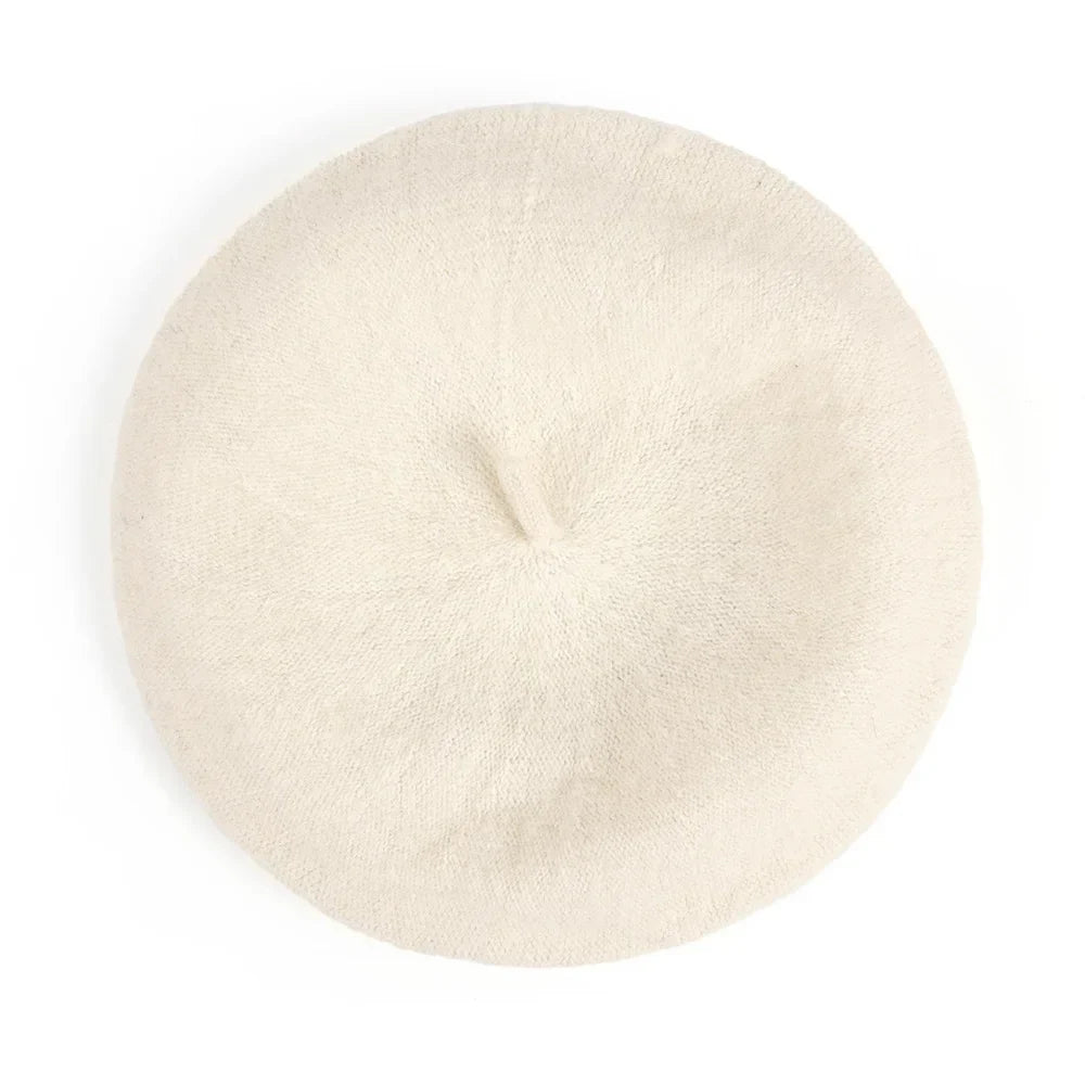 Cozy Chic Wool Cashmere Beret - White - Jewelry