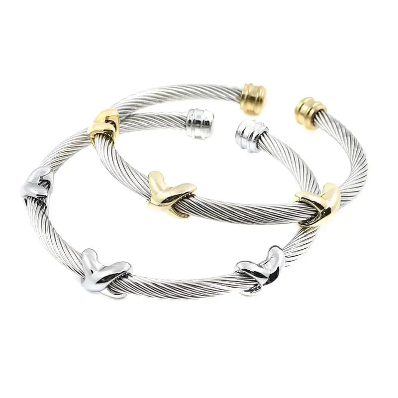 Crossed Paths Cable Bangle