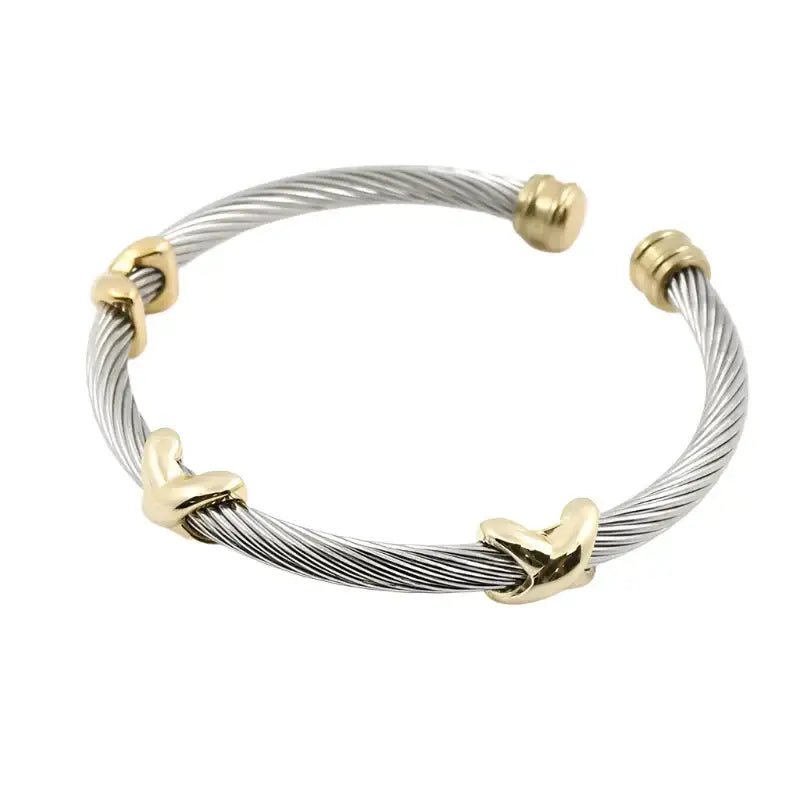 Crossed Paths Cable Bangle