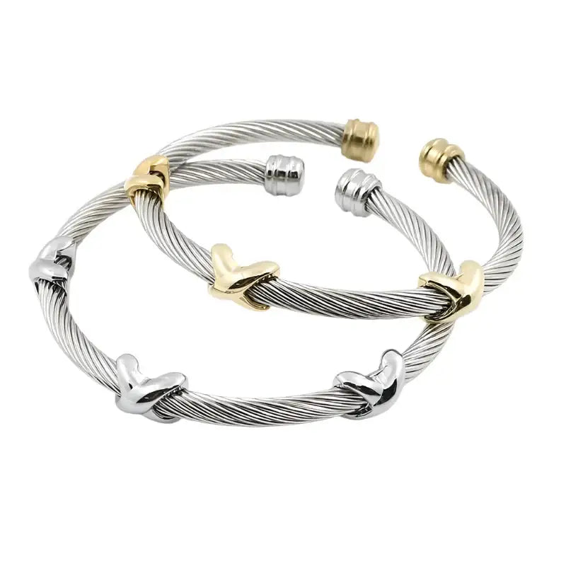 Crossed Paths Cable Bangle