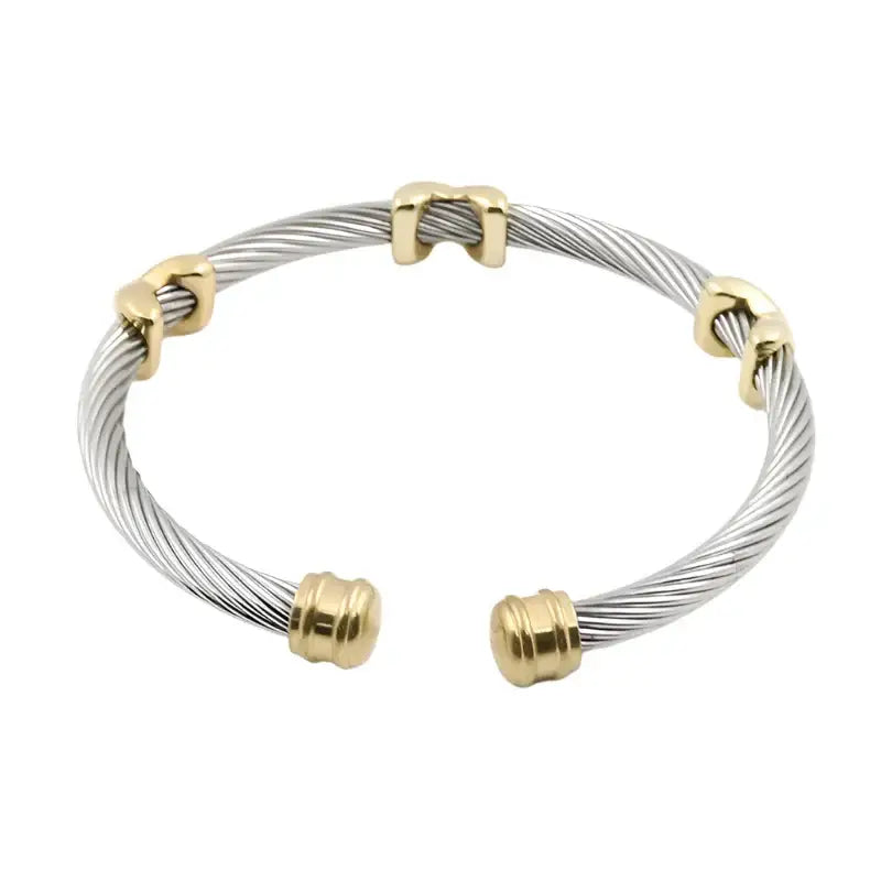 Crossed Paths Cable Bangle