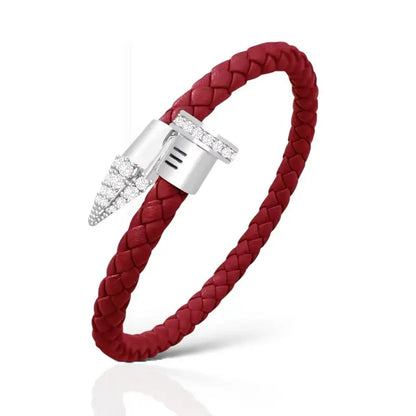 Crown of Redemption Bracelet - 6.7in / Burgundy - Silver - Jewelry