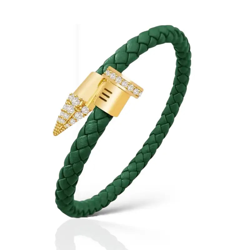 Crown of Redemption Bracelet - 7in / Hunter Green - Gold - Jewelry