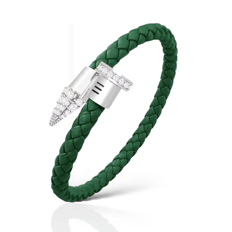 Crown of Redemption Bracelet - 7in / Hunter Green - Silver - Jewelry