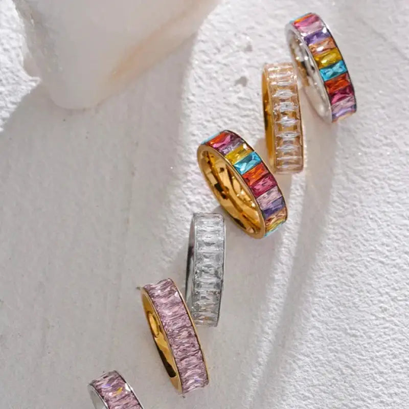 Crystal Eternity Ring – Vibrant Elegance in Every Color - Jewelry