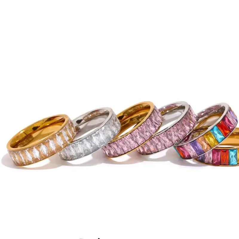 Crystal Eternity Ring – Vibrant Elegance in Every Color - Jewelry