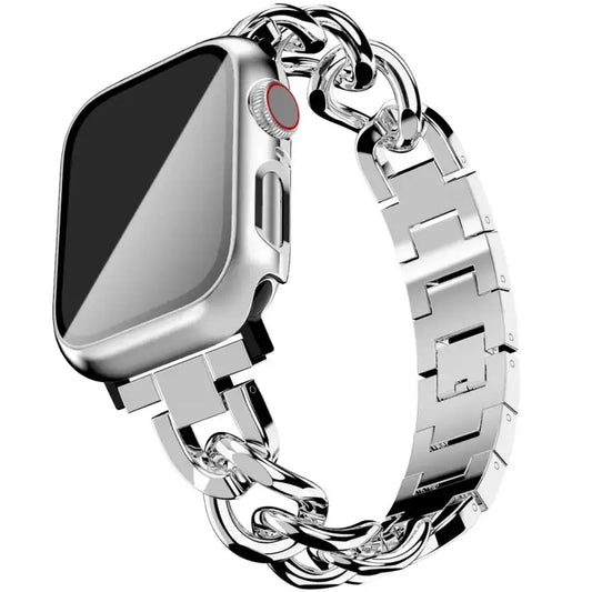 Cuban Link strap for Apple watch se 40mm band 41mm 38mm 44mm 45 42 Stainless steel metal bracelet iWatch series7 6 5 4