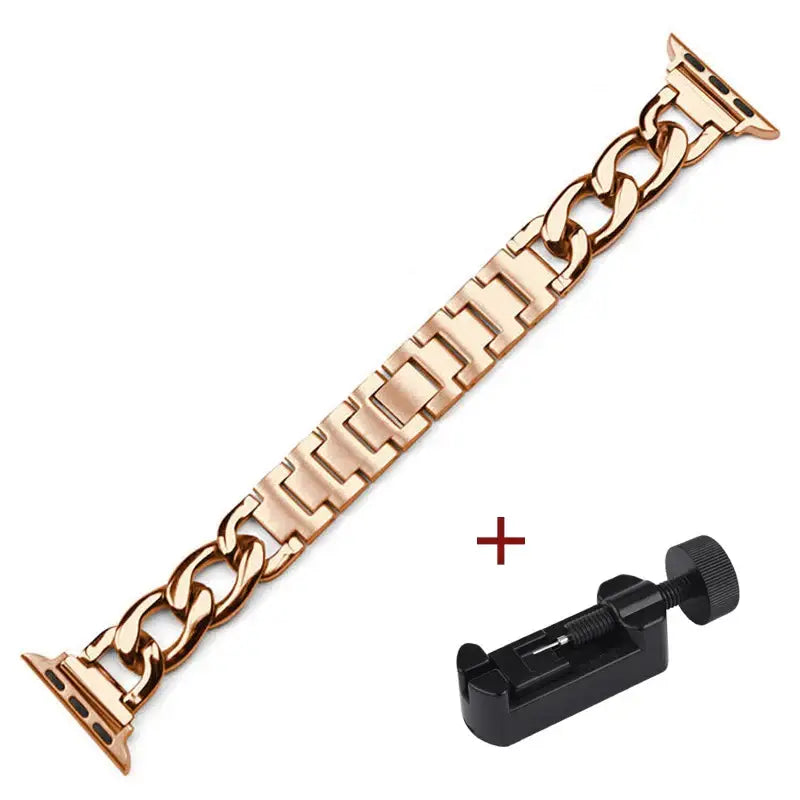Cuban Link strap for Apple watch se 40mm band 41mm 38mm 44mm 45 42 Stainless steel metal bracelet iWatch series7 6 5 4