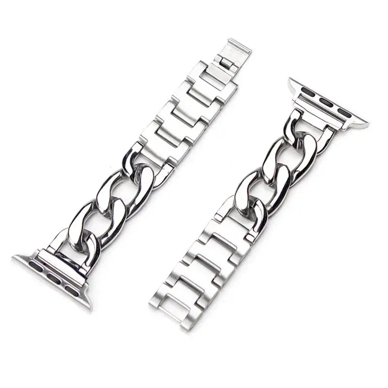 Cuban Link strap for Apple watch se 40mm band 41mm 38mm 44mm 45 42 Stainless steel metal bracelet iWatch series7 6 5 4