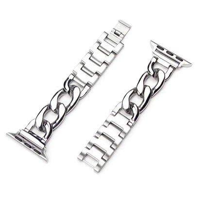 Cuban Link strap for Apple watch se 40mm band 41mm 38mm 44mm 45 42 Stainless steel metal bracelet iWatch series7 6 5 4