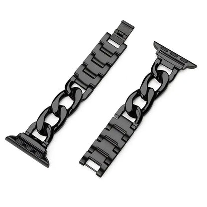Cuban Link strap for Apple watch se 40mm band 41mm 38mm 44mm 45 42 Stainless steel metal bracelet iWatch series7 6 5 4