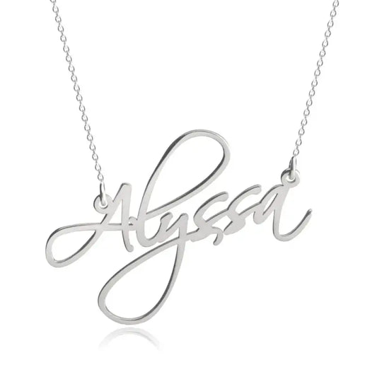 Cursive Name Necklace: Elegant & Personalized - Silver / 14in